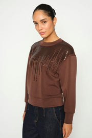 Neve O-LS Glam Sweatshirt | Bracken | Sweats fra Mos Mosh