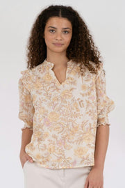 Davina Rose Field Blouse | Dusty Yellow | Bluse fra Neo Noir