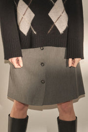 Rica Halin Skirt | Dark Grey Melange  | Nederdel fra Mos Mosh