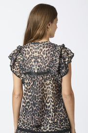 Jayla Leo Voile Top | Leopard | Top fra Neo Noir