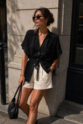 Faye Linen Shirt | Black – nedsat