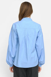 Gabi O-Neck Shirt | Azurine | Skjorte fra Soft Rebels