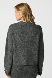 Taura Fluffy Knit Cardigan | Antracit | Strik fra Neo Noir