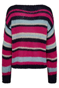 Frodine Streifenpullover | Marineblau, Rosa, Cremefarben gestreift | Strickmode von Liberté