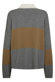 Wylie Tani Bold Stripe Knit | True Camel | Strik fra Mos Mosh