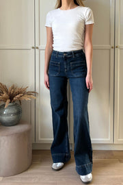 Eleonora Jeans | Dark Blue Denim | Jeans fra French Laundry