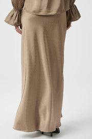 Viso Heavy Sateen Bedaz Skirt | Dark Taupe | Nederdel fra Neo Noir