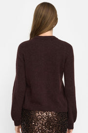 Allison O-Neck Cardigan Knit | Chocolate Plum Mel. | Cardigan fra Soft Rebels