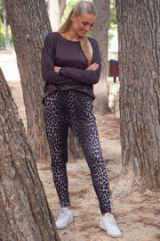 Alma Pants (Fleece) | Dark Brown Lux Leo | Bukser fra Liberté