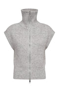 Row Zip Knit Vest | Grey Melange | Strik fra Co'couture