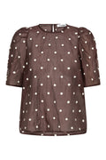 Dita Dot SS Blouse | Dark Brown | Bluse fra Co'couture