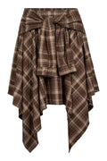 Dagny Check Tie Skirt | Brown | Nederdel fra Co'couture