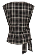 Dagny Check Pleat Top | Black | T-Shirt fra Co'couture