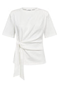 Oriane Pleat Tie Tee | White | T-Shirt fra Co'couture