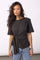 Oriane Pleat Tie Tee | Black | T-Shirt fra Co'couture
