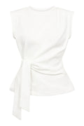 Oriane Pleat Tie Top | White | Top fra Co'couture