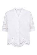 Poppy Emb. V Shirt | White | Skjorte fra Co'couture