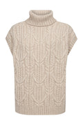 Row Oversize Cable Knit Vest | Creme | Strik fra Co'couture