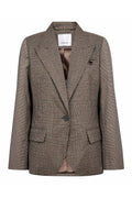 Veya Check Fitted Blazer | Brown | Blazer fra Co'couture