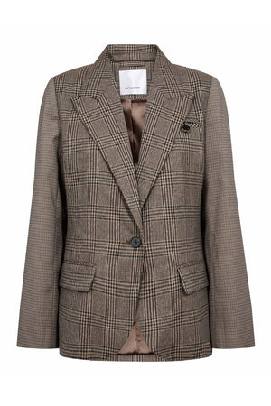Veya Check Fitted Blazer | Brown | Blazer fra Co'couture