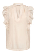 Avi Lace SS V Top | Mink | Bluse fra Co'couture