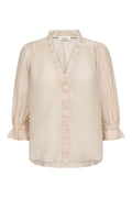 Avi Lace SS V Blouse | Mink | Bluse fra Co'couture