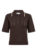 Lue SS Polo Knit | Dark Brown | Strik fra Co'couture