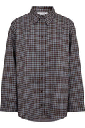 Odemcc Check Cuff Shirt 500262 | Dark Brown | Co'couture