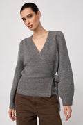 Rogercc Wrap Cardigan 500295 | Grey Melange | Co'couture