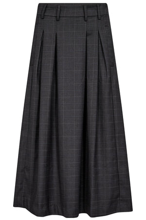 Eloracc Check Pleat Skirt 500308 | Dark Grey | Co'couture