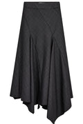 Eloracc Check Asym Skirt 500309 | Dark Grey | Co'couture