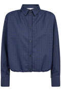 Daxtercc Check Pleat Shirt 500316 | New Blue | Co'couture