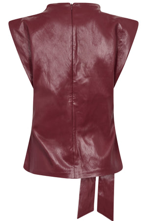 35958 Gittcc Pleat Top 500321 | Berry Red | Co'couture