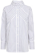 Somocc Stripe Funnel Neck Shirt 500372 | White | Co'couture