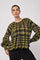 Kyelcc Check Balloon Blouse 500382 | Army | Co'couture
