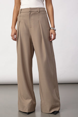 Lunacc Pleat Pant 500391 | Taupe | Co'couture