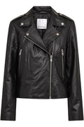 Phoebecc Leather Biker Jacket 500415 | Black | Co'couture