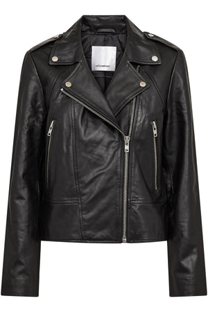 Phoebecc Leather Biker Jacket 500415 | Black | Co'couture
