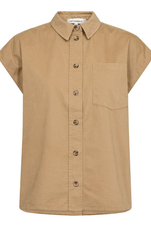 Evelyncc Slit Back Ss Shirt | Sand | Skjorte fra Co'couture