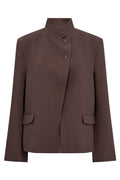 Acilecc High Collar Blazer | Brown