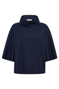 Gabiecc Pin Funnel Neck Blouse | Navy