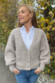 CoralieCC Button Rib Knit | Walnut | Strik fra Co'Couture