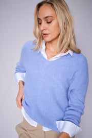 Thora V-Neck Knit  | Hydrangea | Strik fra Mos Mosh