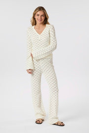 Rizzy Crochet Pants | Off White | Strik fra Neo Noir
