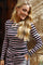 Natalia Ls Round Neck  Blouse | Black Bubblegum White Stripe | Bluse fra Liberté