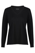 Ulla Ls Vneck T-Shirt | Schwarz | Bluse von Liberté