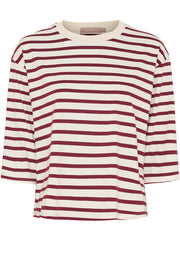 Brooklyn Tee | Beige/Bordeaux | T-shirt fra Marta du Chateau