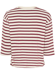 Brooklyn Tee | Beige/Bordeaux | T-shirt fra Marta du Chateau