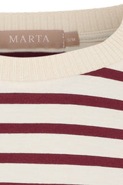 Brooklyn Tee | Beige/Bordeaux | T-shirt fra Marta du Chateau