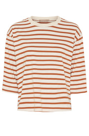 Brooklyn Tee | Beige/Rust | T-shirt fra Marta du Chateau